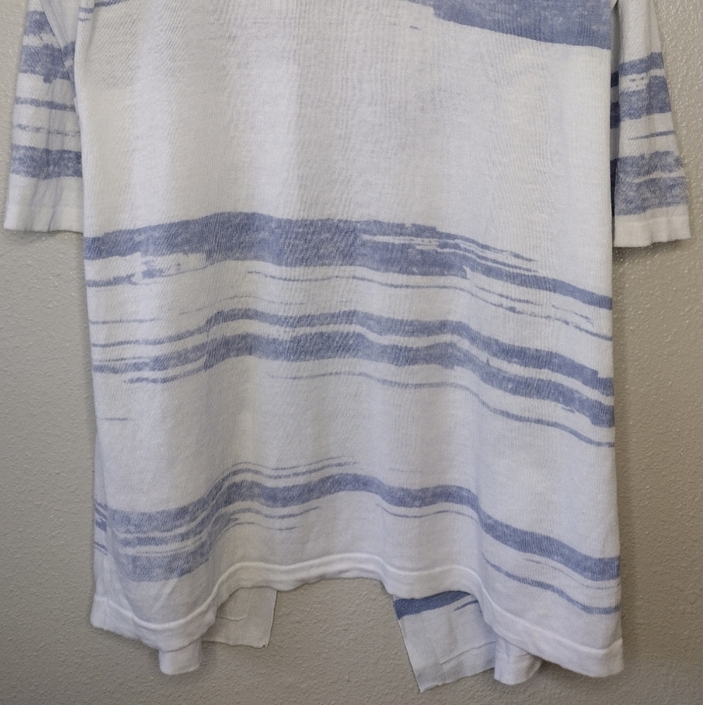 J. Jill Linen Cotton Coastal Grandma Open Front Knit Woman's Cardigan - Picture 6 of 14